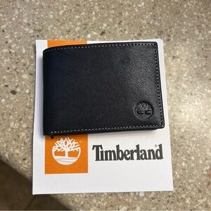 NWT Timberland Black Genuine Leather Bifold Wallet Men’s - Blix Passcase